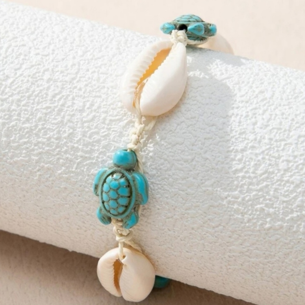 Turtle & Seashell Adjustable Bracelet - Picture 3 of 3